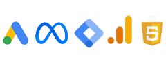 GTM , JS and GA4 Logos